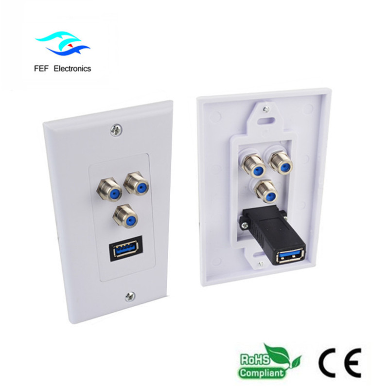 Стенна плоча USB3.0 AM + 3F лицева плоча за стена 115 * 70MM Код: FEF-M-026