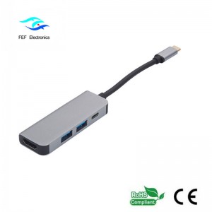 USB тип c / HDMI женски + 2 * USB3.0 женски + SD + TF конвертор: FEF-USBIC-022