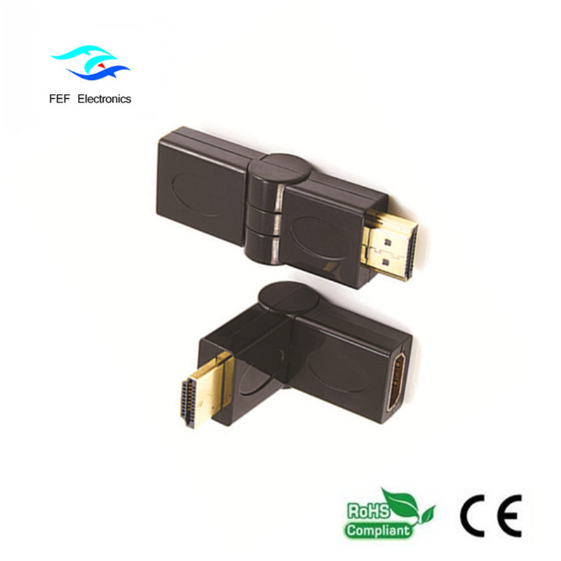 HDMI мъжки към HDMI женски адаптер люлка тип позлатен / никелиран код: FEF-HX-002