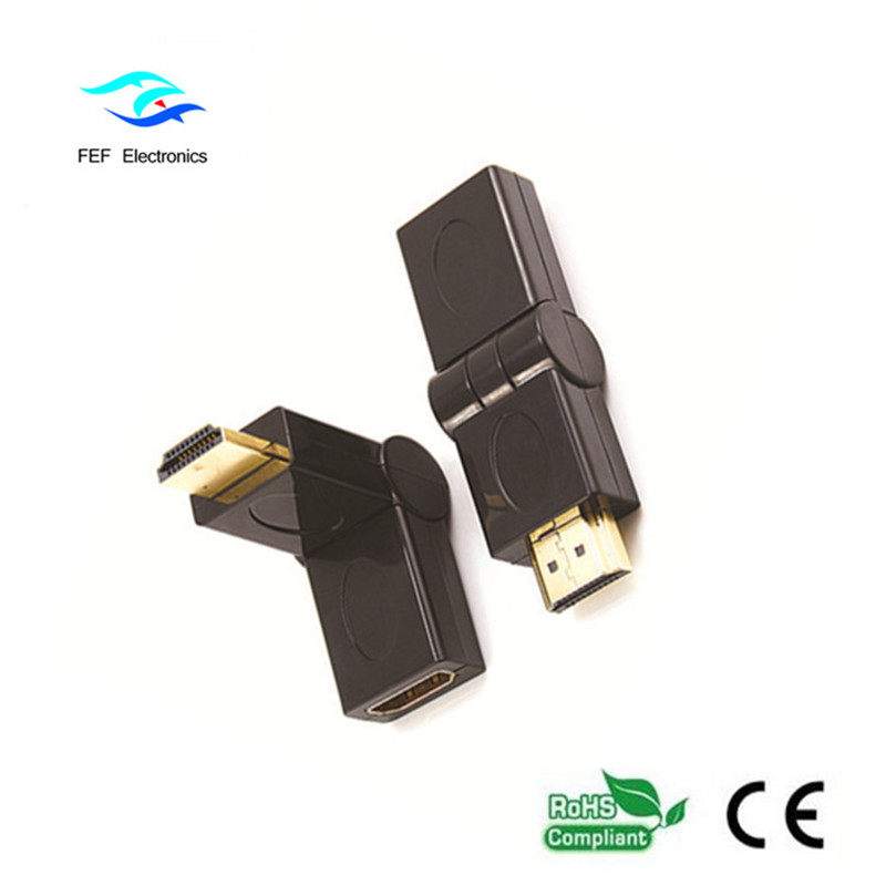 HDMI мъжки към HDMI женски адаптер люлка тип позлатен / никелиран код: FEF-HX-002