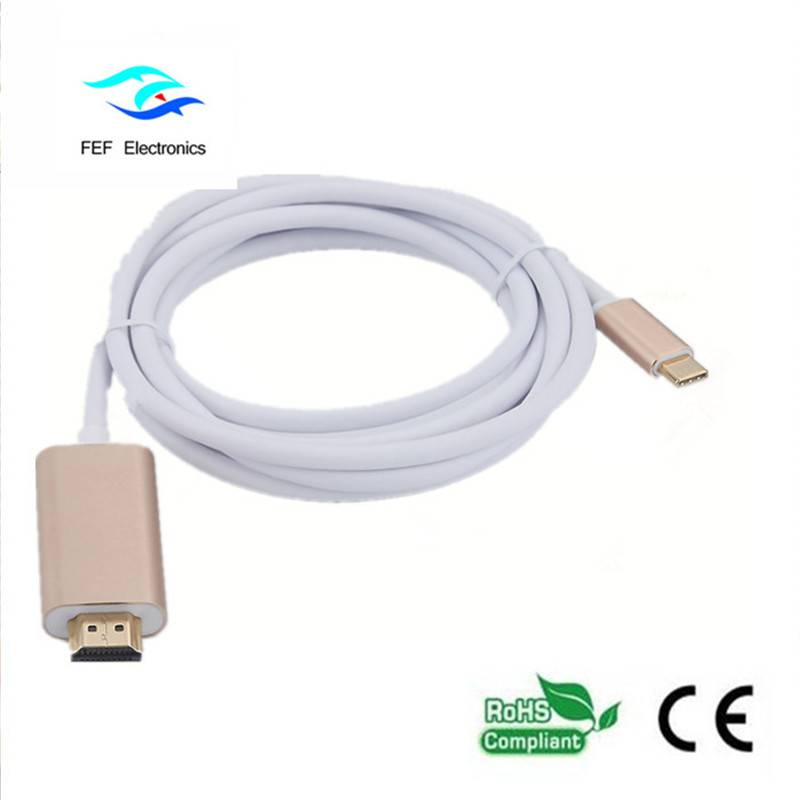 USB Тип c към HDMI мъжки преобразувател ABS корпус Код: FEF-USBIC-013