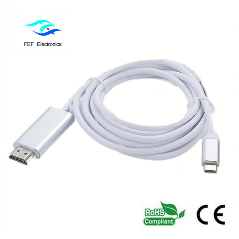 USB Тип c към HDMI мъжки преобразувател ABS корпус Код: FEF-USBIC-013