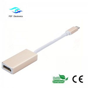 USB TYPE-C към Displayport женски преобразувател Метален корпус Код: FEF-USBIC-004