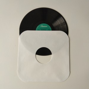 12 бяла книга LP ръкав за запис 33 RPM кръгли ъгли с отвор