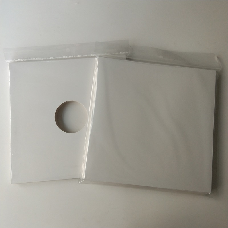 12 Бял цвят картон LP / капак за запис Без отвор