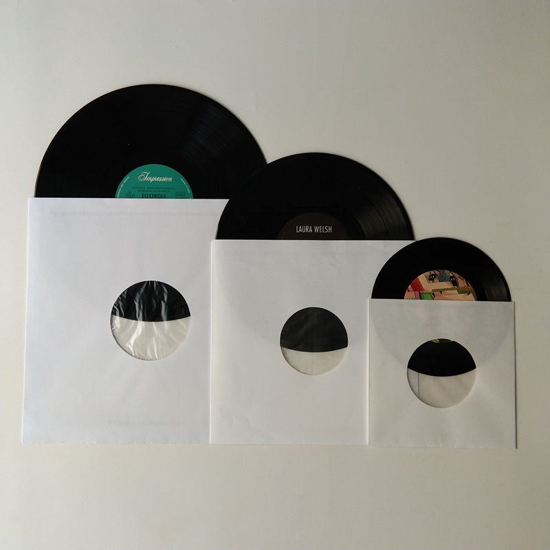 33RPM Запис на бяла книга Вътрешни ръкави полирани с отвор за 12 винил запис