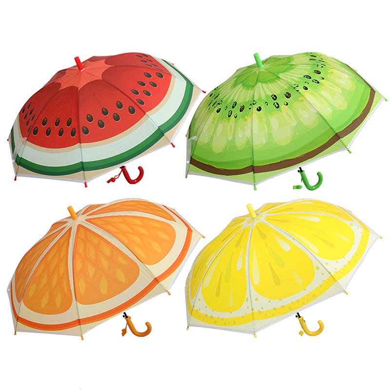 Плод Прозрачен автоматичен POE материал чадър Сладък чадър за деца