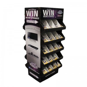 Лесно сглобени канцеларски картонени точки на продажби Подова стойка за дисплей с подноси