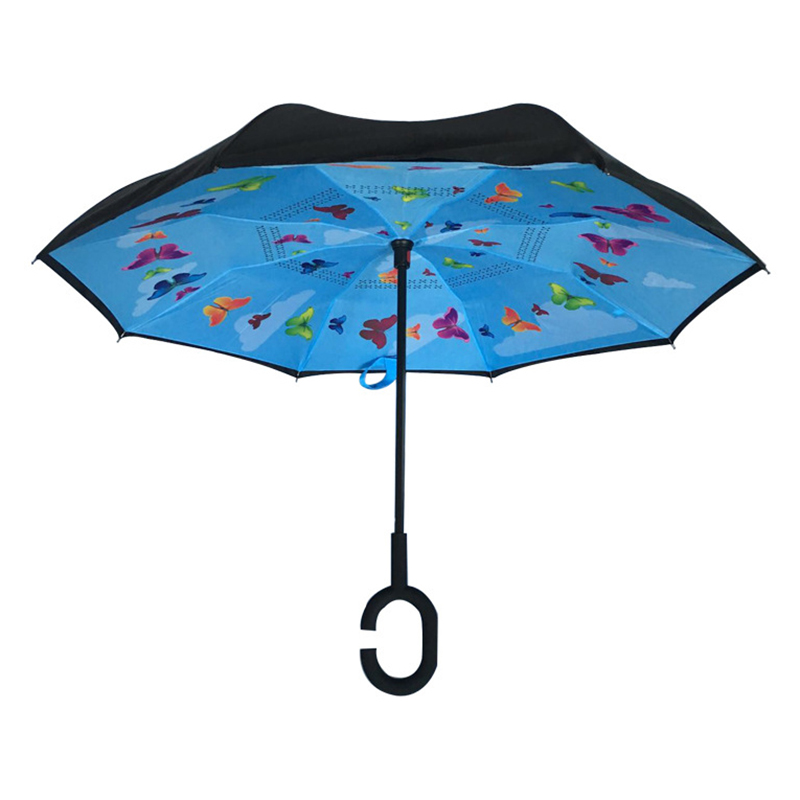 19-инчов детски чадър с обратен печат на обратен прав чадър
