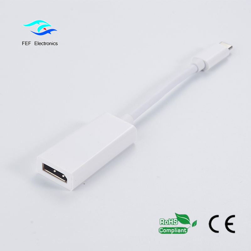 USB ТИП C за Displayport женска ABS обвивка Код: FEF-USBIC-004A