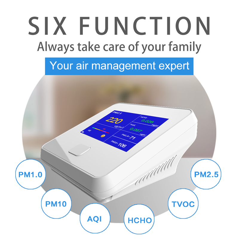 Dienmern DM103 детектор за качество на въздуха за PM2.5 + HCHO + TVOC + AQI + PM1.0 + PM10