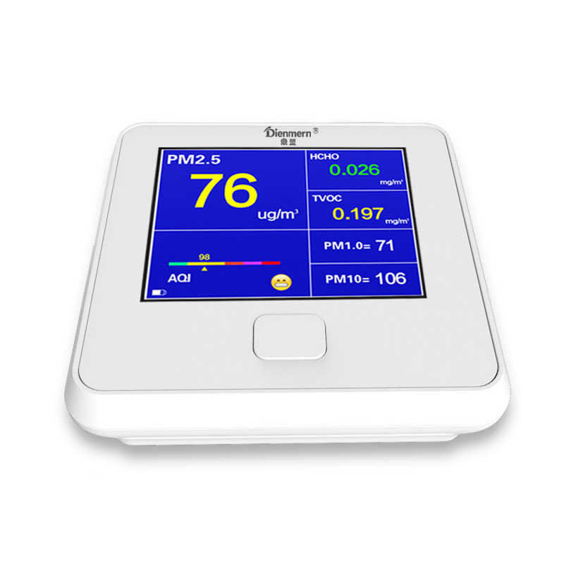 Dienmern DM103 детектор за качество на въздуха за PM2.5 + HCHO + TVOC + AQI + PM1.0 + PM10