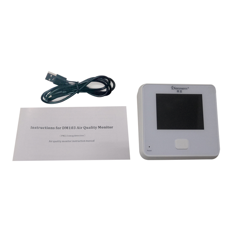 Dienmern DM103 детектор за качество на въздуха за PM2.5 + HCHO + TVOC + AQI + PM1.0 + PM10
