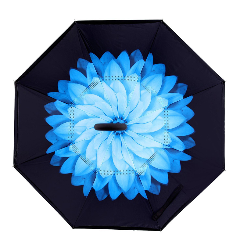 Рамка от фибростъкло от ветроустойчив печат на цветя популярен чадър за дъжд, персонализиран заден ход
