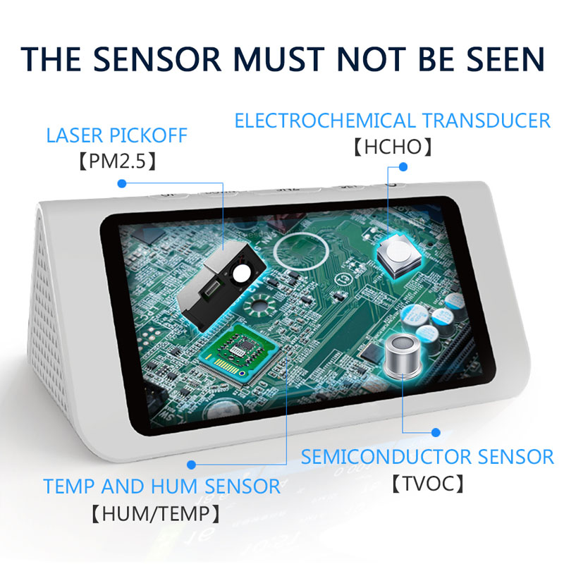 Диенмер многофункционален въздушен детектор Портативен сензор за газ Интелигентно калибриране PM2.5 PM10 PM1.0 HCHO Монитор за качество на въздуха Анализатор на газ