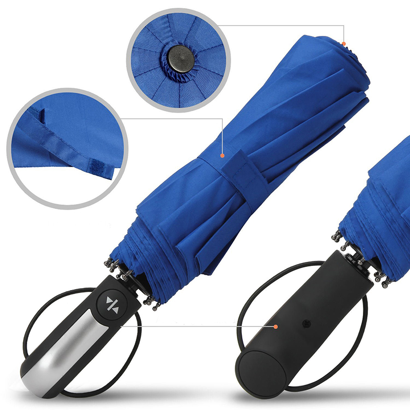 10 ребра 3-кратно автоматично отворено и автоматично затваряне на дъждовен чадър с персонализиран печат