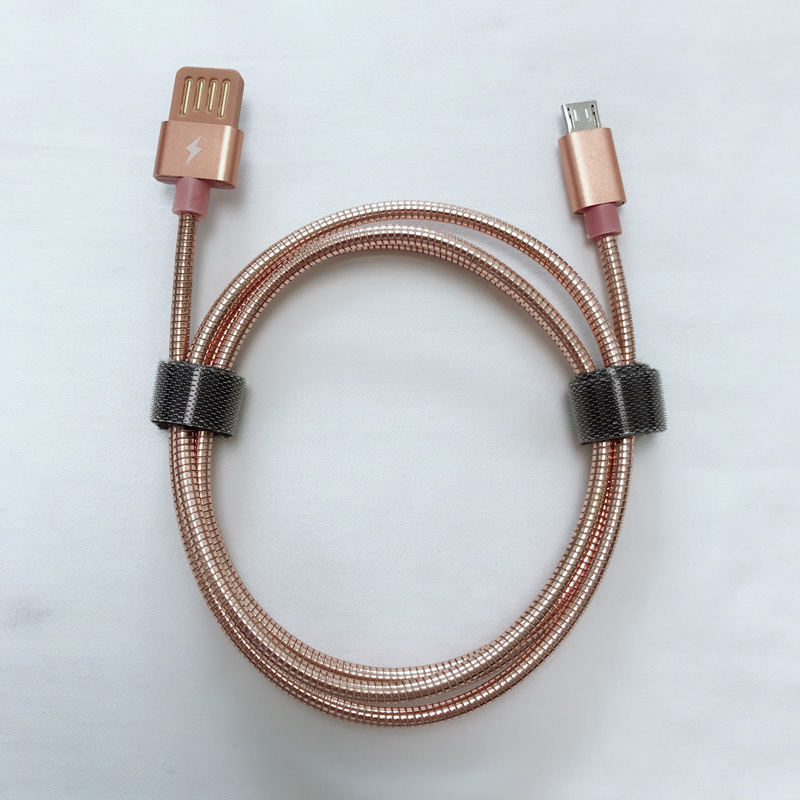 Двойно лице USB 2.0 кабел с метална тръба Зареждане кръгъл алуминиев корпус Micro към USB 2.0 кабел за данни