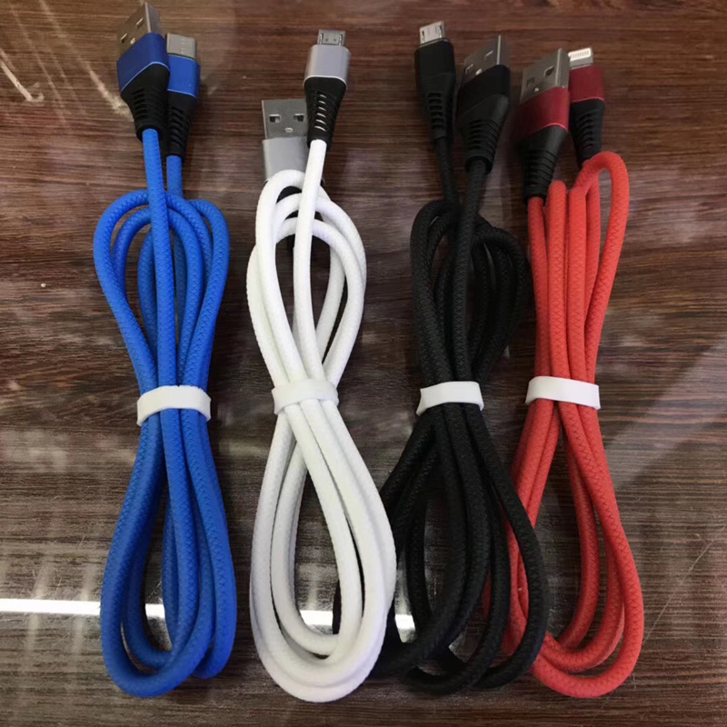 TPE бързо зареждане кръгъл алуминиев корпус Flex огъване USB кабел за данни за микро USB, тип C, iPhone светкавичен заряд и синхронизация