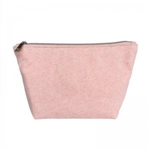 Издръжлива преносима малка козметична чанта с цип от естествени влакна
