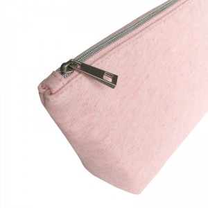 Издръжлива преносима малка козметична чанта с цип от естествени влакна