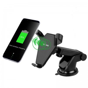 2019 Най-нов дизайн Бързо зареждане с автомобил Безжично зарядно устройство за телефон Гравитация Индукционен държач за телефон, а...