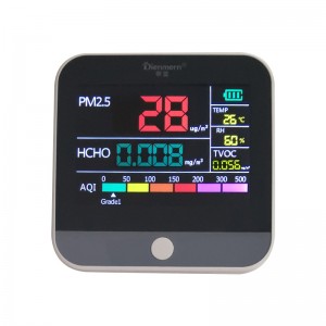 LCD сензор PM2.5 детектор портативен HCHO монитор за качество на въздуха TVOC тестер пазете осветление литиева батерия зареждащ се автом...