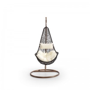 Плетена седалка с люлеещ се стол с ракита на открито