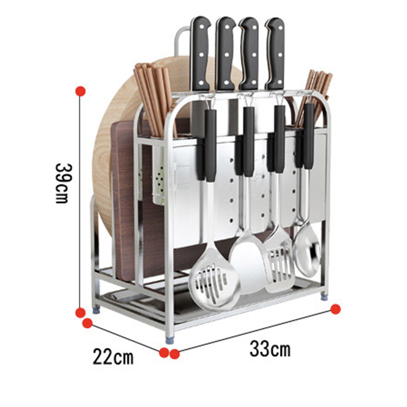 Държач за кухненски нож от неръждаема стомана, държач за кухненска дъска за рязане, стойка за съхранение в кухнята