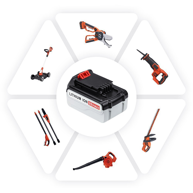 Li-ion 20V 5000mAh сменяеми батерии Акумулаторни инструменти за Black u0026 Decker LB20, LBX20, LBX4020, LB2X4020