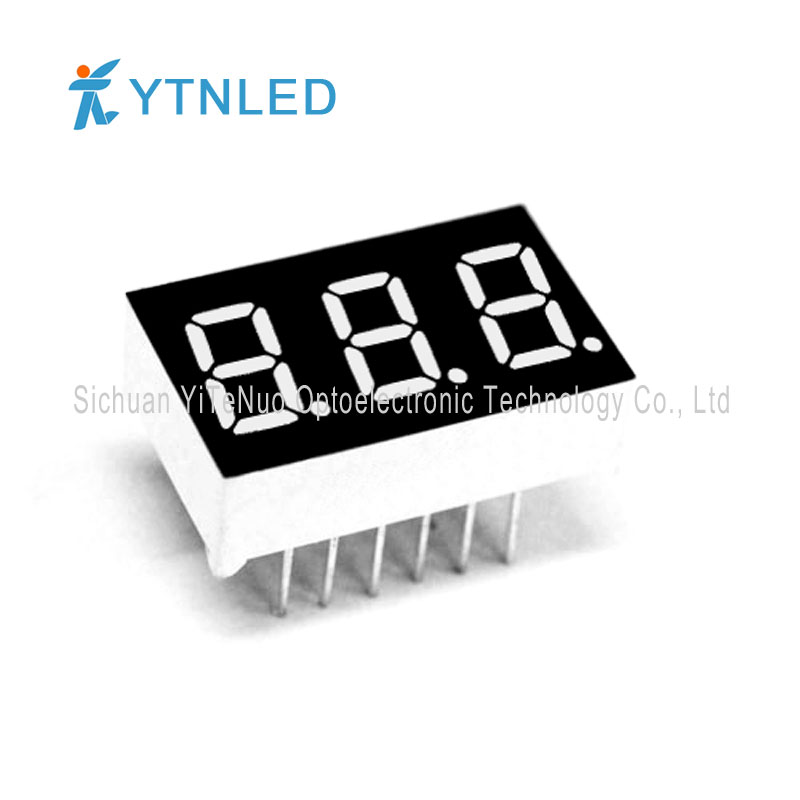 0,36 инча червен 3 цифрен 7 сегментен LED дисплей, цифрова тръба