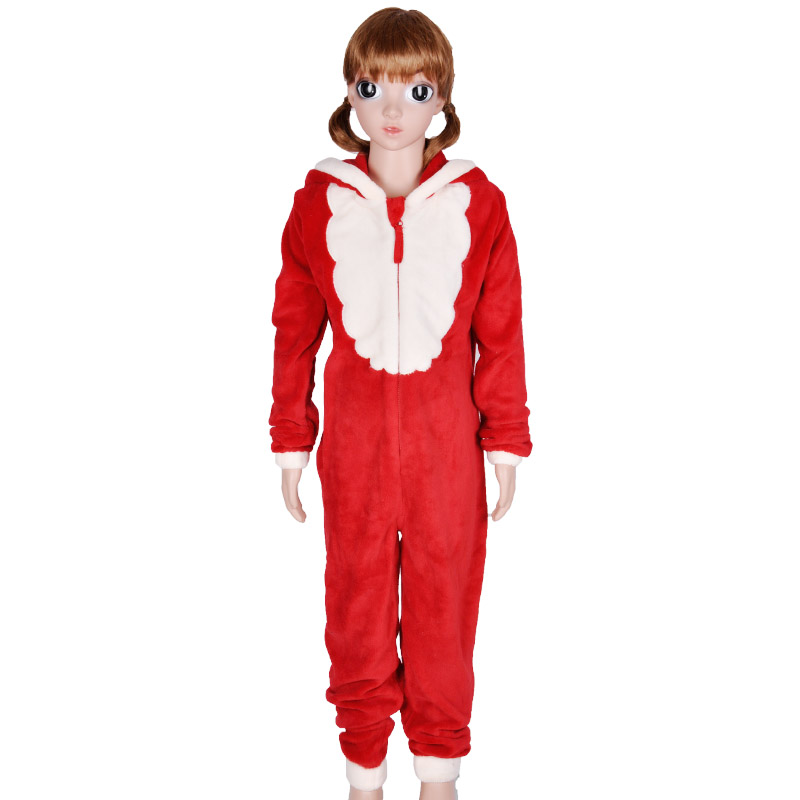 Детски коледни костюми от коралово руно с качулка Onesie