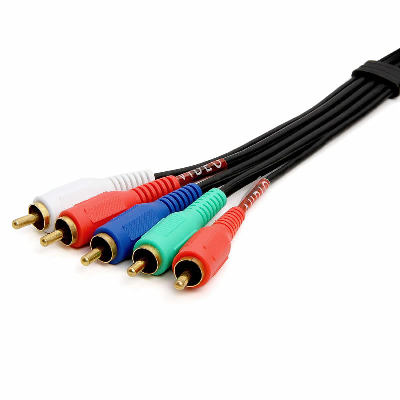 5-RCA мъжки до 5RCA мъжки RGB компонент аудио видео кабел за HDTV - позлатен RCA до RCA