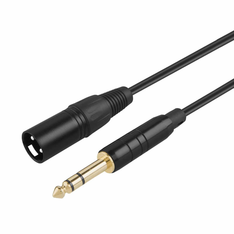 TRS 6.35mm (1/4 инча) мъжки до XLR мъжки кабел, черен