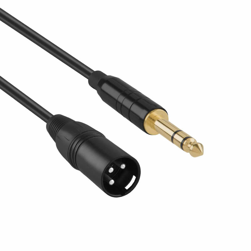 TRS 6.35mm (1/4 инча) мъжки до XLR мъжки кабел, черен