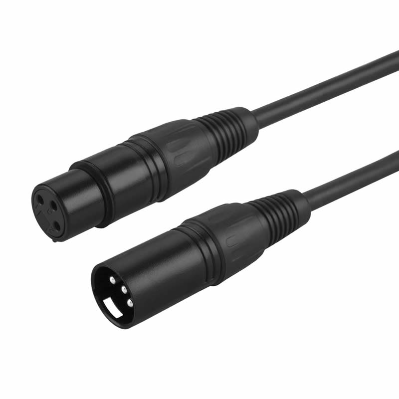 XLR мъжки до XLR женски балансирани 3 PIN Mic кабела, черен