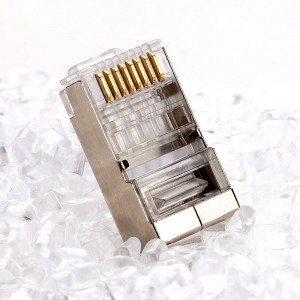 RJ45 конектор CAT5E CAT6 кримп Ethernet конектор STP 8P8C модулни щепсели с кристална глава