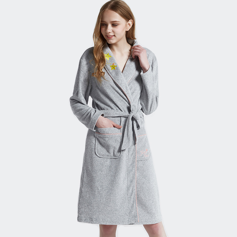 Дамски халат Melange Grey CVC Welt