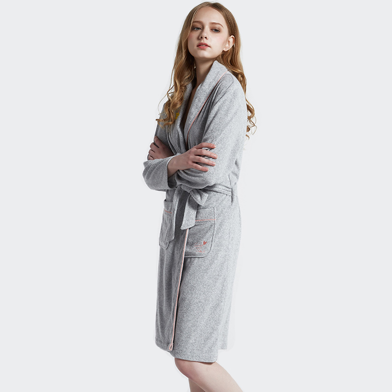 Дамски халат Melange Grey CVC Welt