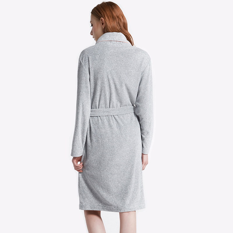 Дамски халат Melange Grey CVC Welt