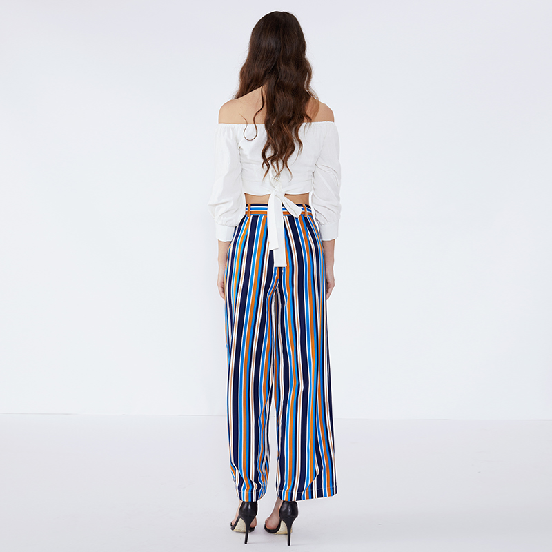 2019 Модни панталони за момичета 2019 Нов дизайн на ивици Stripe Girls