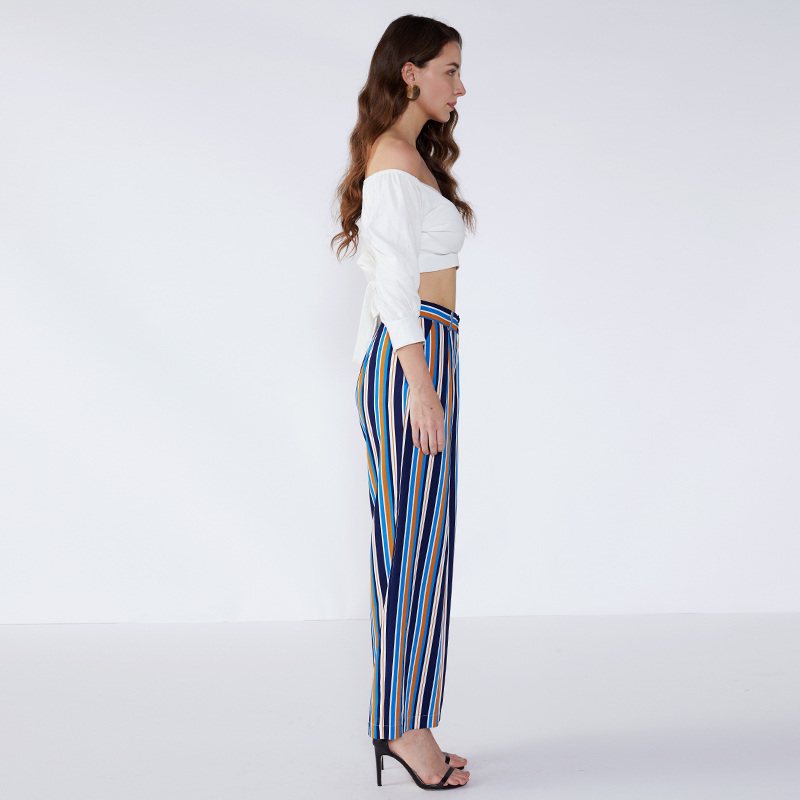 2019 Модни панталони за момичета 2019 Нов дизайн на ивици Stripe Girls
