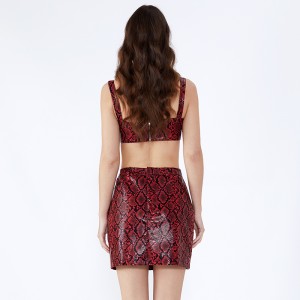 Leopard щампа с къси сексапилни дамски дрехи, комплект от две части