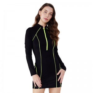 Фабрика OEM Висококачествена ивица черна обвивка Евтина рокля за превръзка Лятна черна рокля с люлка