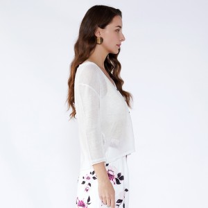 Дамски бял корейски дамски комплект с две части Дамски дрехи Блузи с дълъг ръкав Топове