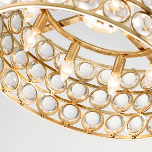 Нов скандинавски луксозен домашен полилей за северно модерно метално стъкло Km2136