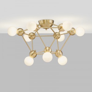 Нов стъклен прост арт метален личност моден полилей Km2134