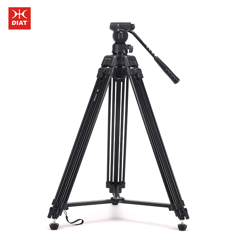 Нов дизайн Diat DT650 Професионална камера Видео статив Тежък статив Алуминиев магнезиев сплав Видеокамера Статив