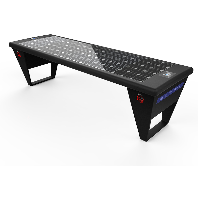 Интелигентна пейка за градски мебели за слънчеви панели за зареждане на мобилни телефони