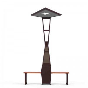 Висококачествена телефонна зареждаща WiFi гореща точка LED реклама Smart Solar Outdoor Park стоманена пейка