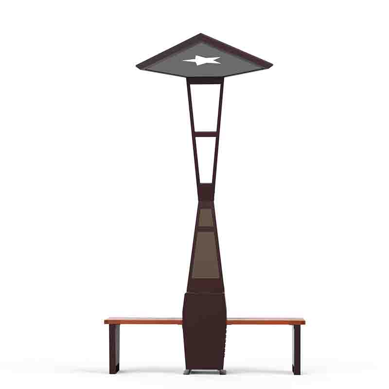 Висококачествена телефонна зареждаща WiFi гореща точка LED реклама Smart Solar Outdoor Park стоманена пейка